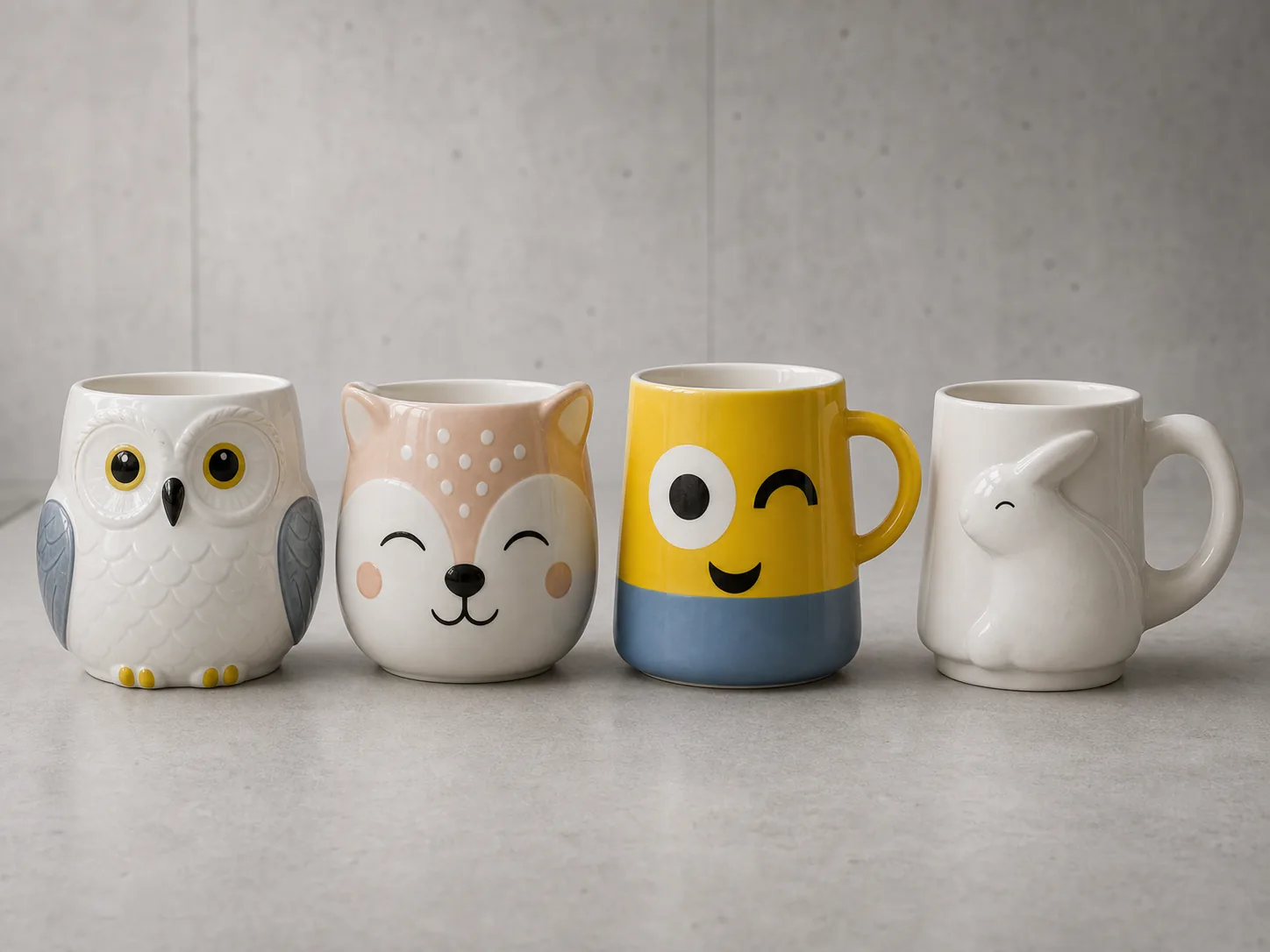 Custom animal-shaped ceramic mugs for private label gifting programs