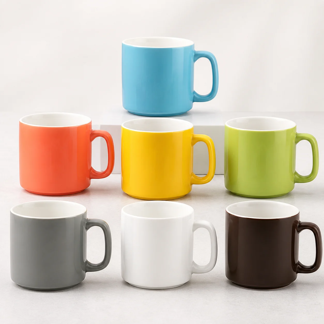 Custom logo ceramic mugs with glaze and branding options