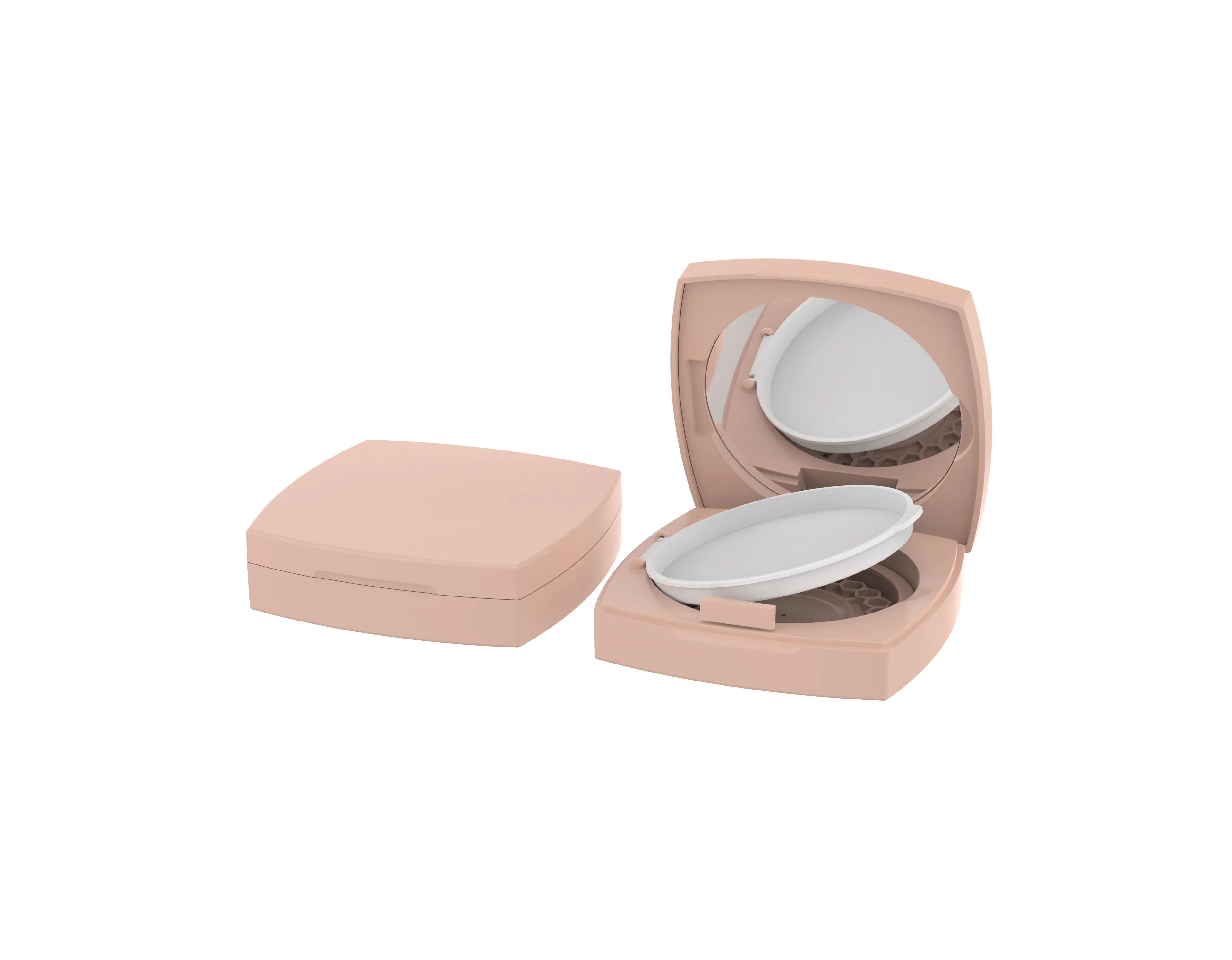 Round pressed-powder compact