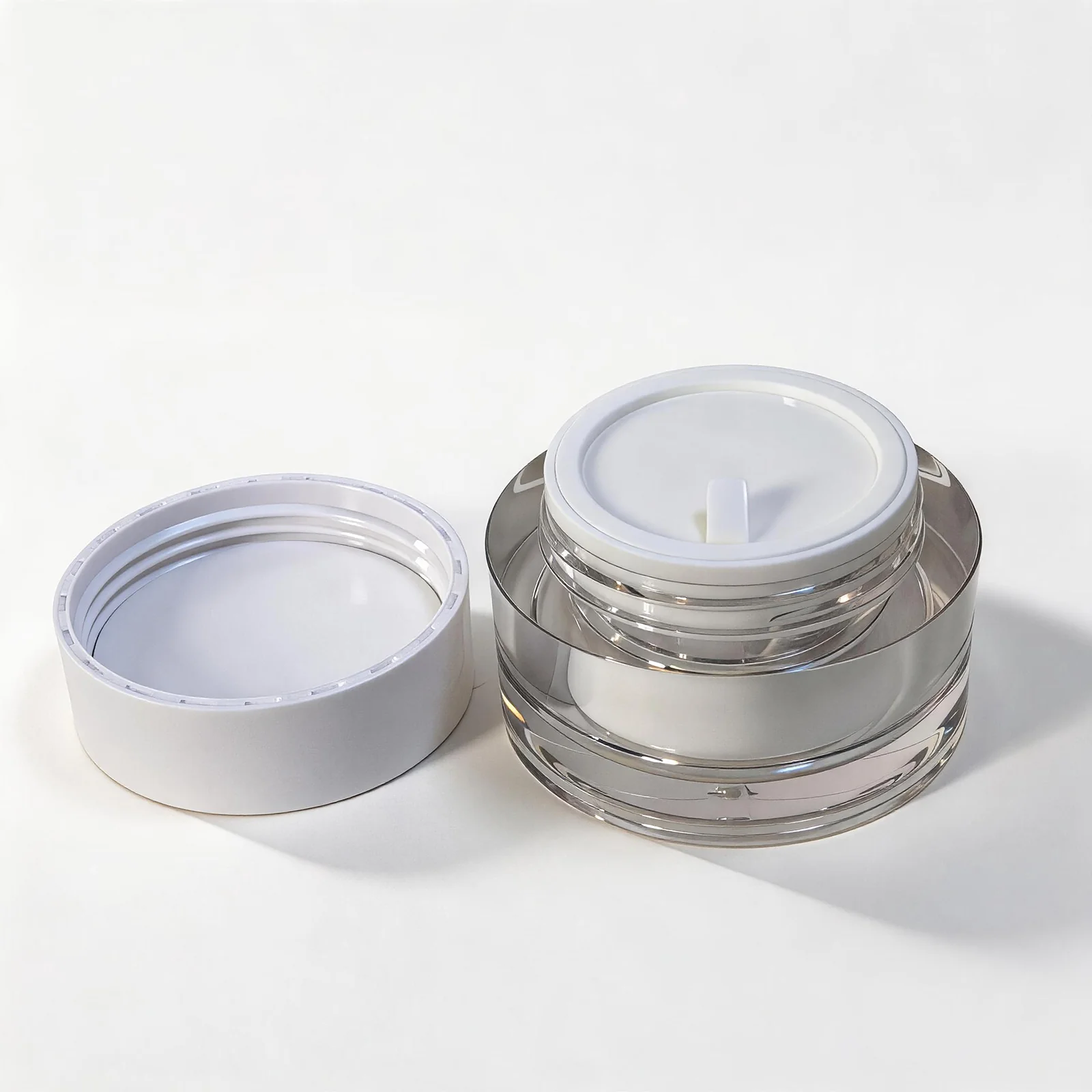 Compact double-wall cream jar