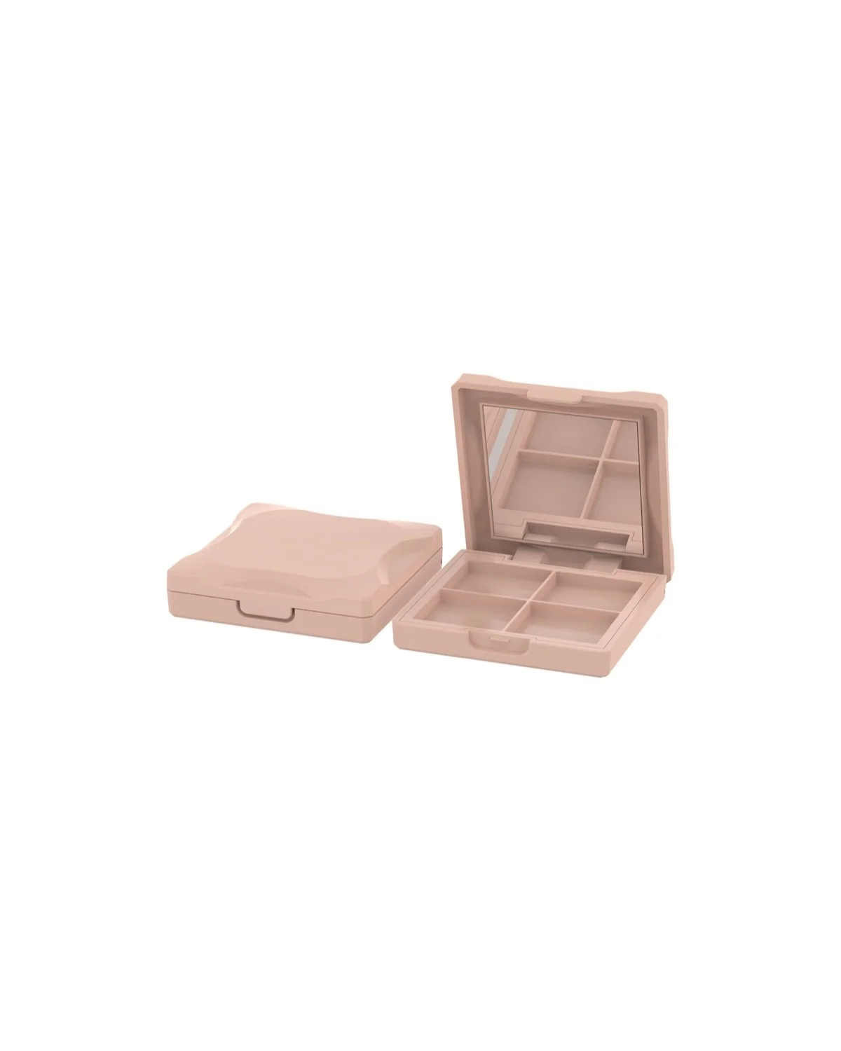 Square four-pan makeup compact