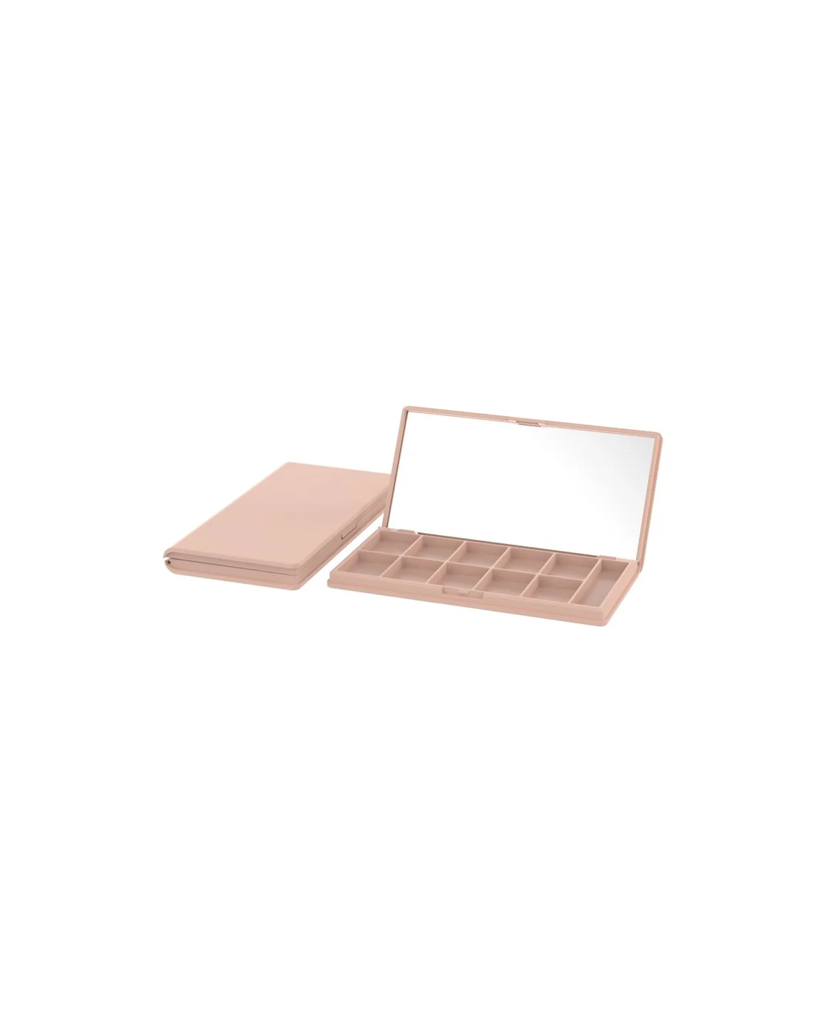 Rectangular ten-pan eyeshadow compact