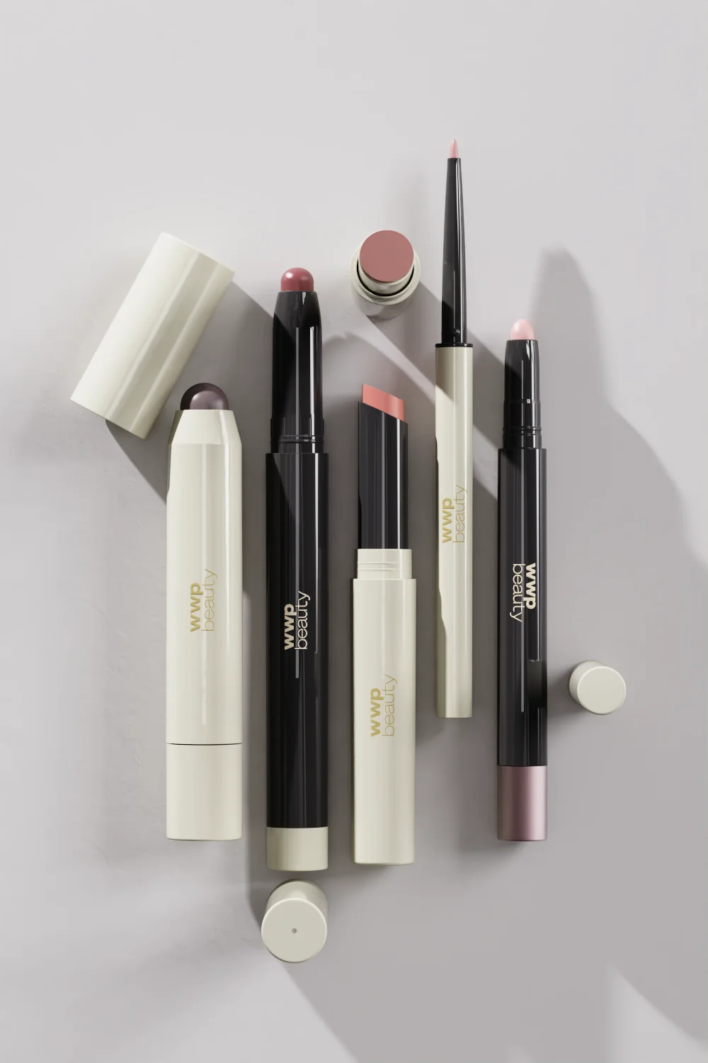A considered collection of beauty pens for eyes, lips and face