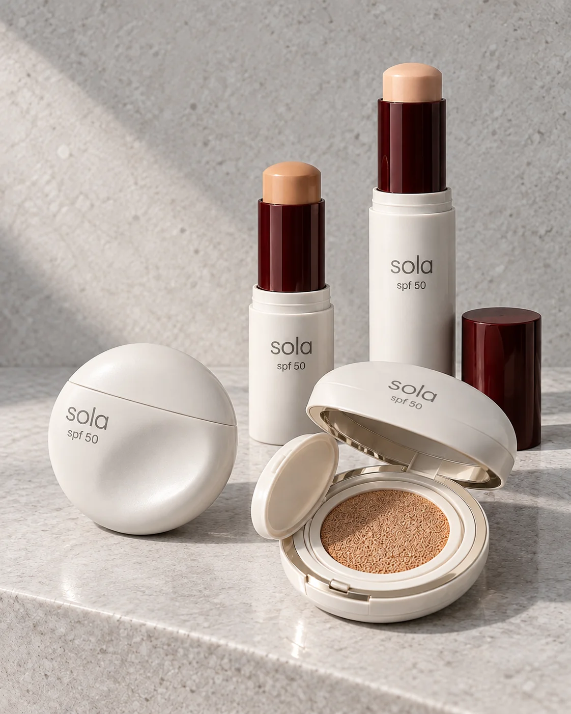 A family of portable sun-care formats for easy daily reapplication