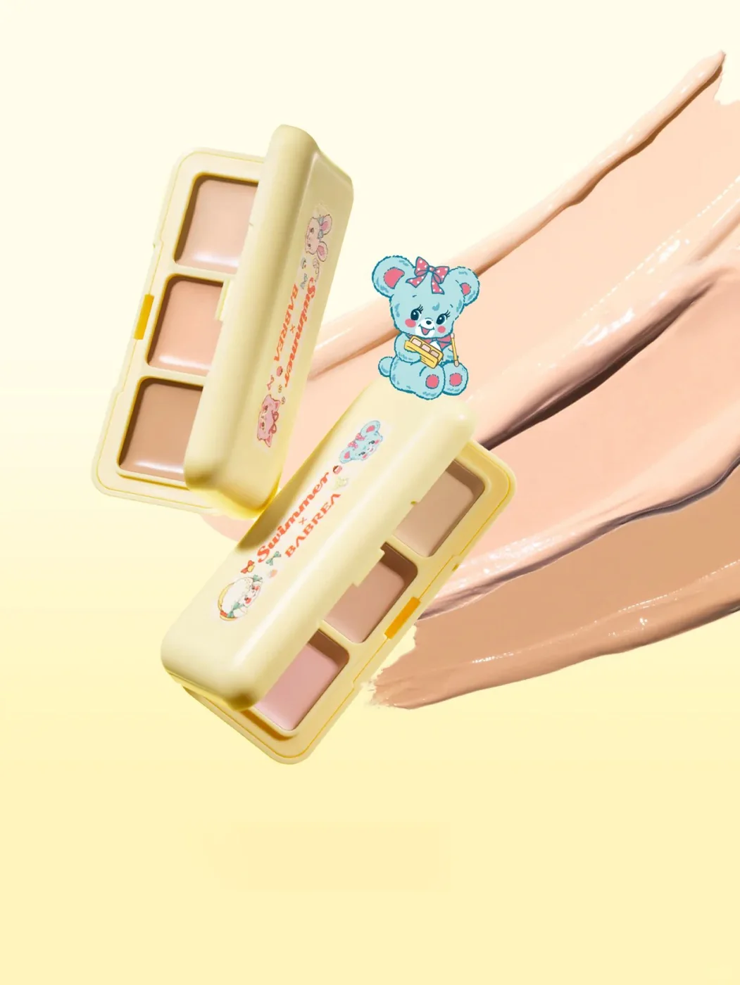 Slim three-well makeup palette