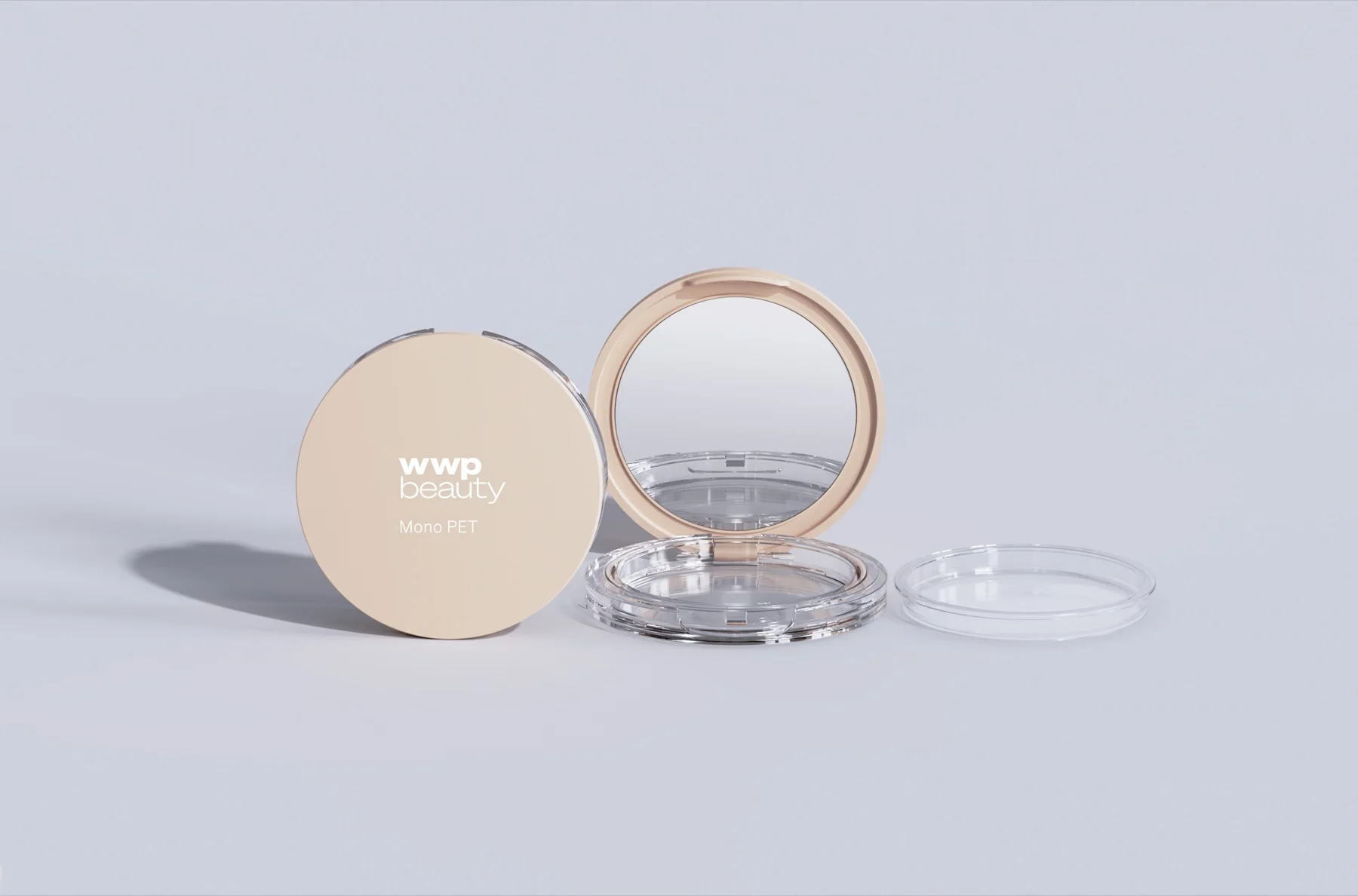 Round pressed-powder compact