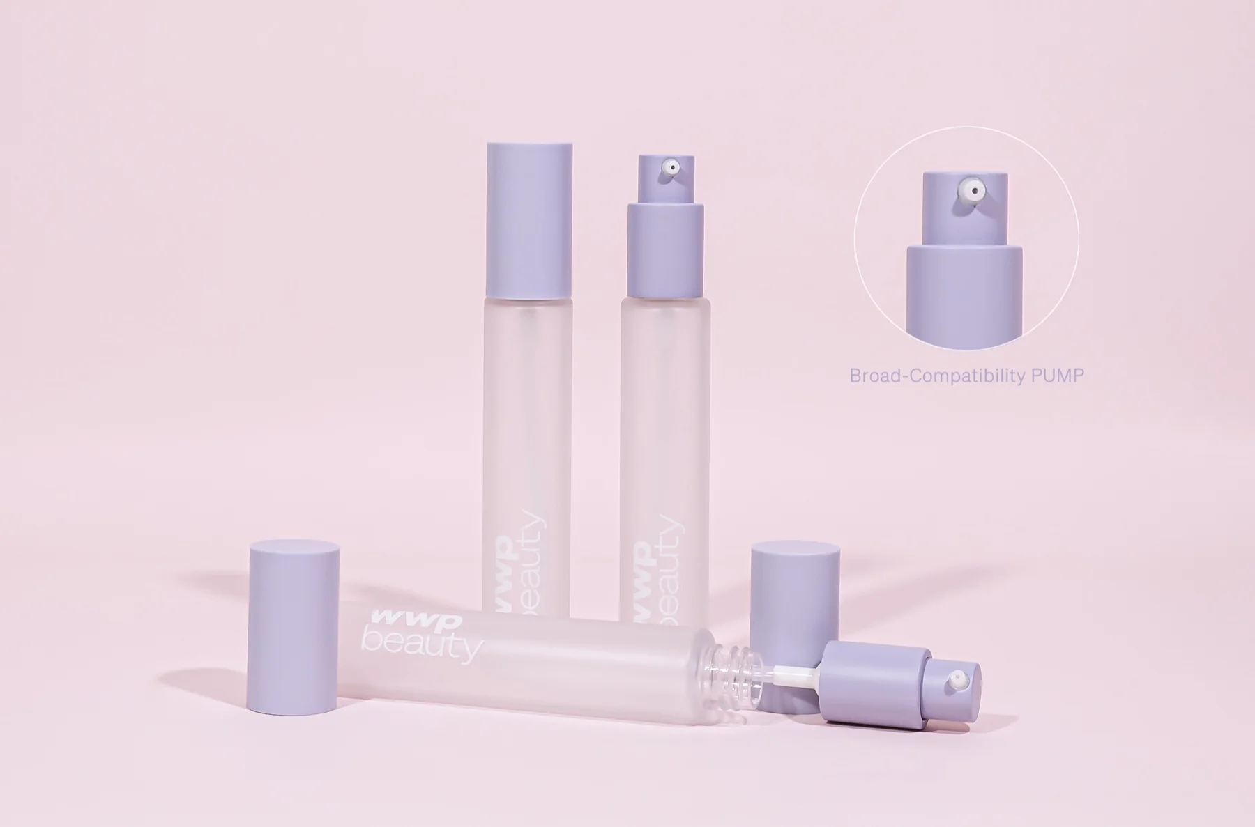 Slim broad-compatibility pump bottle