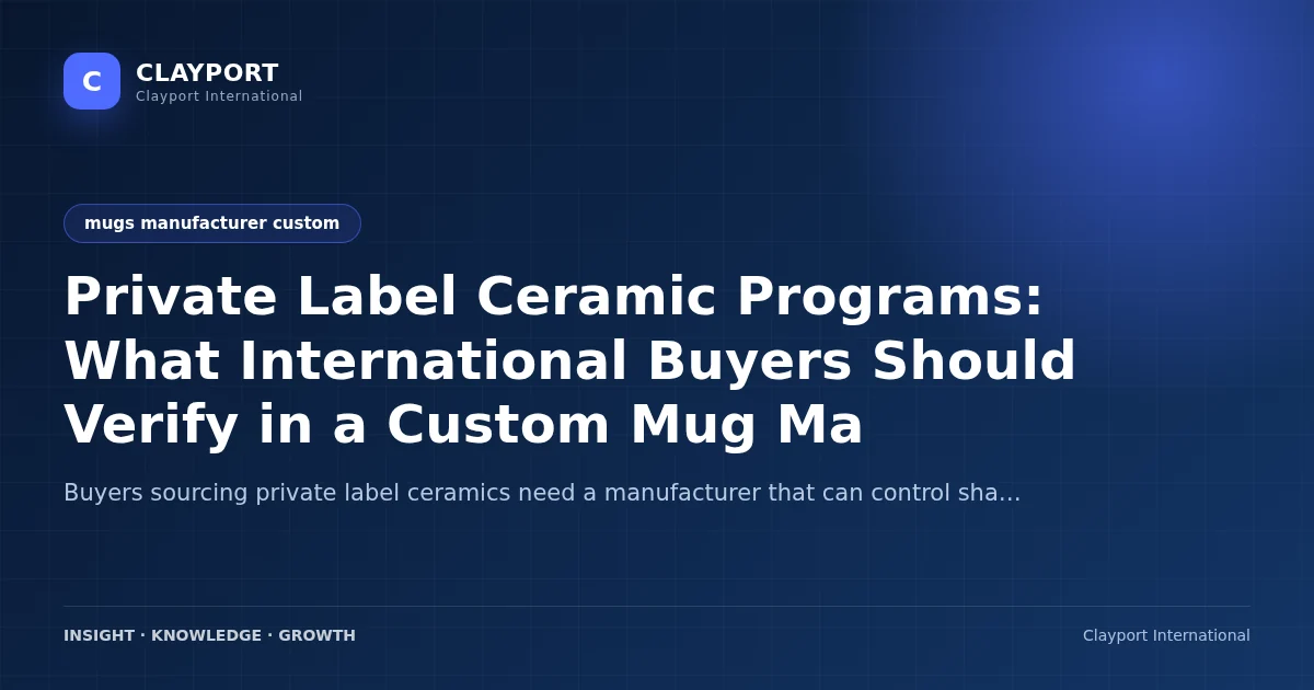 Private Label Ceramic Programs: What International Buyers Should Verify in a Custom Mug Manufacturer