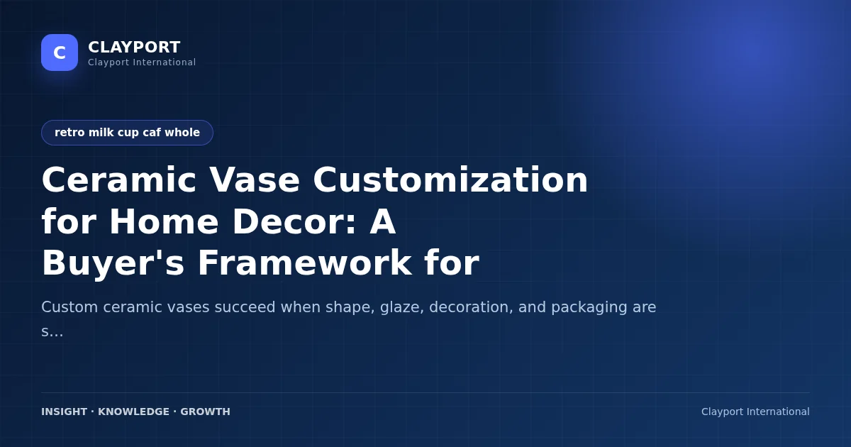 Ceramic Vase Customization for Home Decor: A Buyer's Framework for Retro Milk Cup Cafe Wholesale Programs