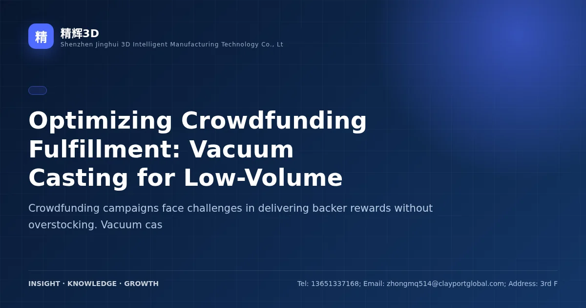 Optimizing Crowdfunding Fulfillment: Vacuum Casting for Low-Volume Production Without Inventory Risk
