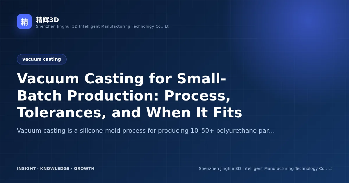 Vacuum Casting for Small-Batch Production: Process, Tolerances, and When It Fits