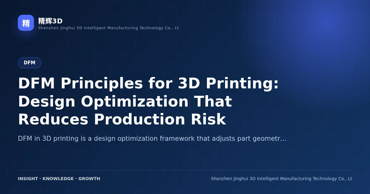 DFM Principles for 3D Printing: Design Optimization That Reduces Production Risk