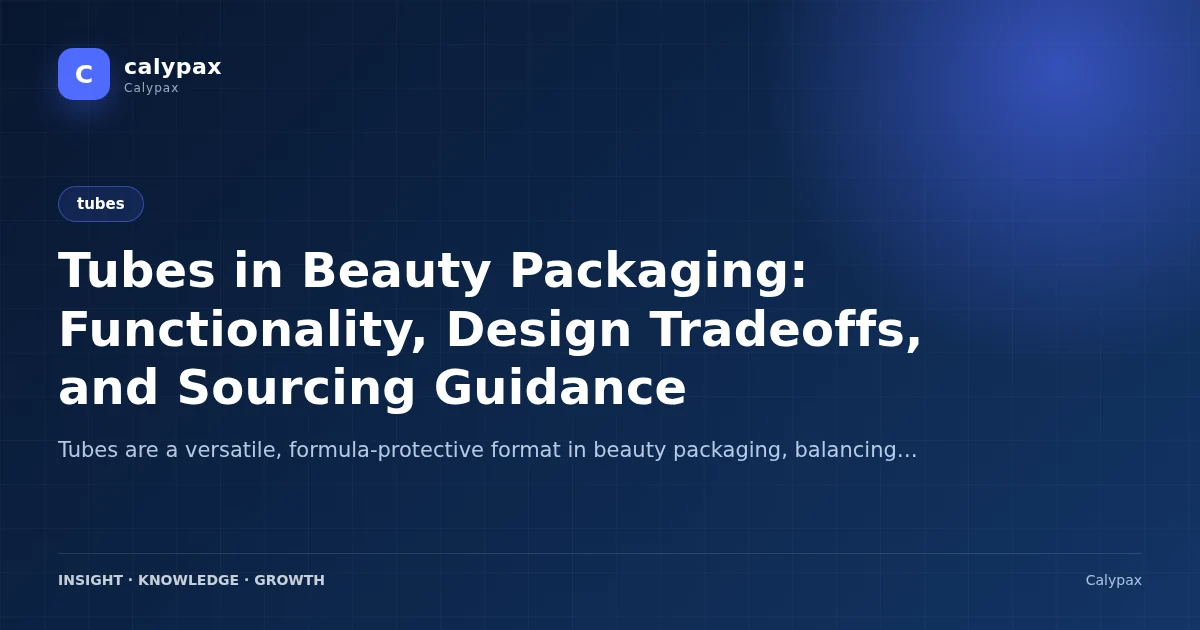 Tubes in Beauty Packaging: Functionality, Design Tradeoffs, and Sourcing Guidance