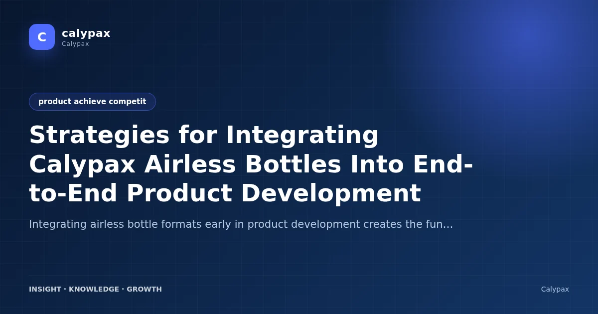 Strategies for Integrating Calypax Airless Bottles Into End-to-End Product Development