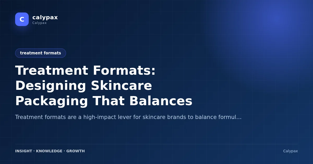 Treatment Formats: Designing Skincare Packaging That Balances Stability, Usability, and Brand Appeal