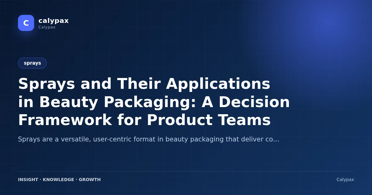 Sprays and Their Applications in Beauty Packaging: A Decision Framework for Product Teams